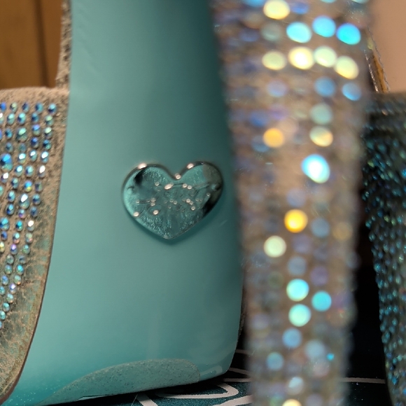 Betsey Johnson Star Crystal AB Platform Pump Heels - Picture 12 of 13